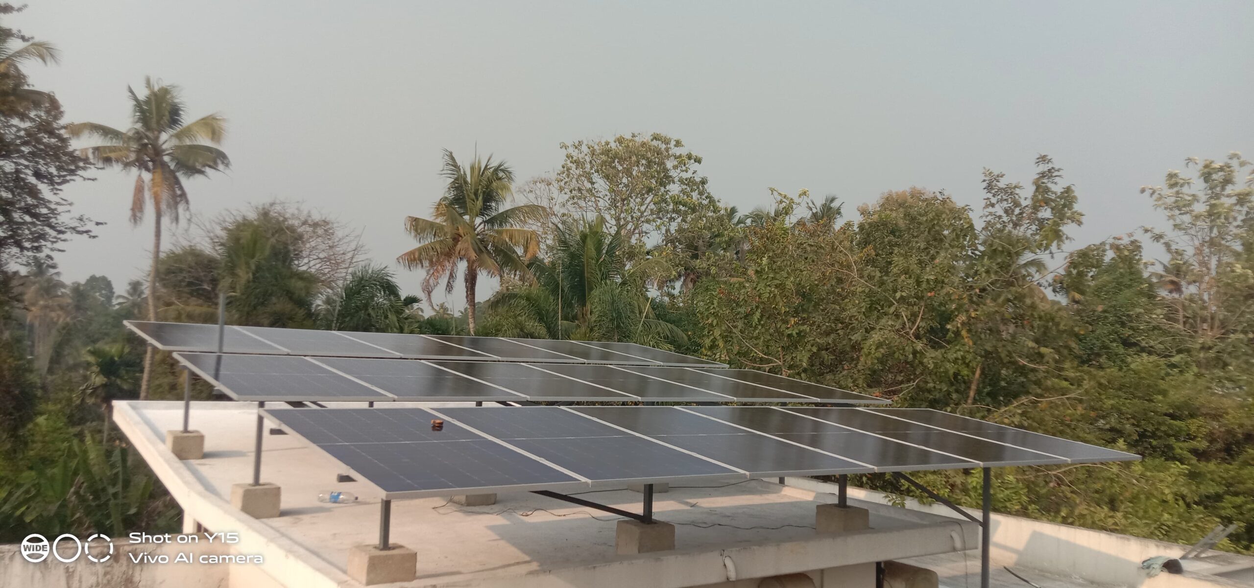 Powergene Solar’s 10 kW flat roof installation completed successfully at Perumbavoor