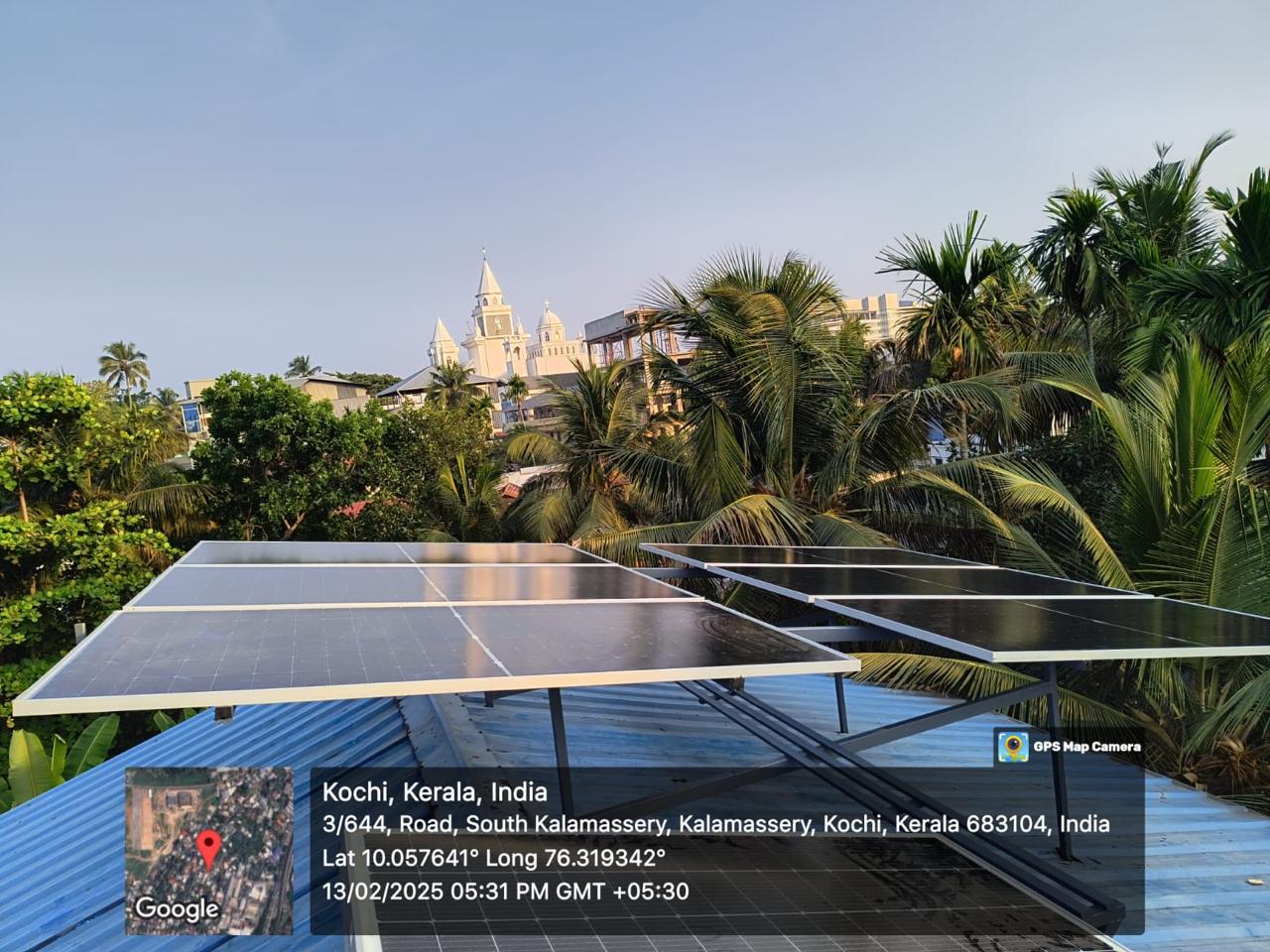 Powergene Solar completes a 3 kW flat roof solar installation in Kalamassery, Kochi.