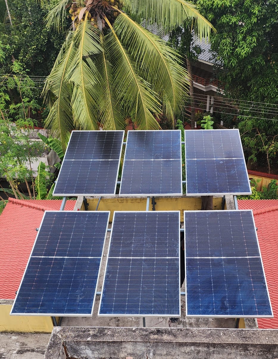 3KW rooftop solar installation in Thrissur, powering homes with clean energy